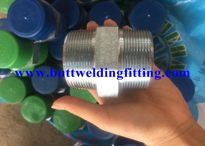 Forged Steel Pipe Fittings 2” Hexagonal Nipple 3000 PSI NPT Galvanized A105