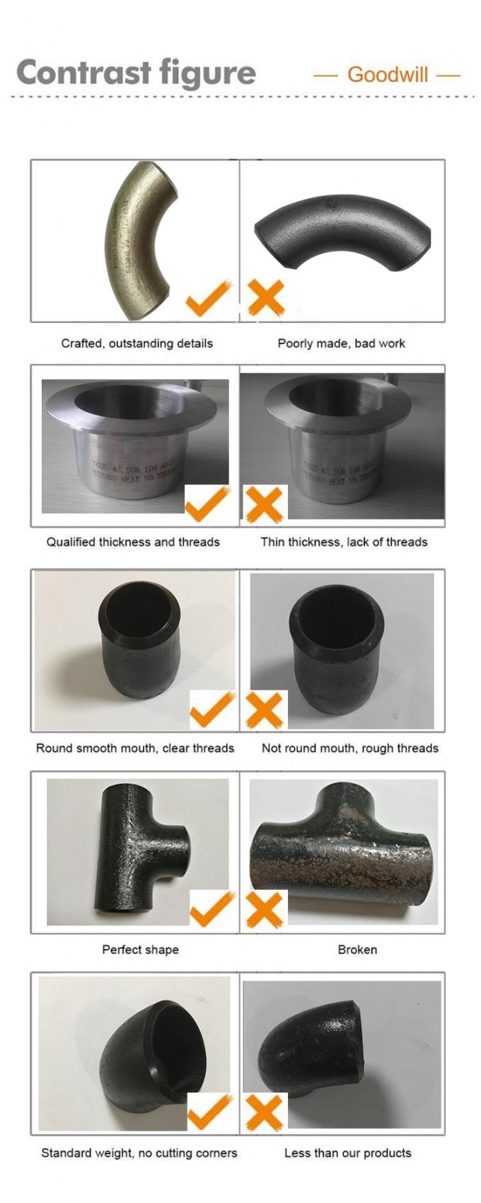 45度ステンレス鋼の肘フィッティング - 1/8"-4" SS304/316 SCH80,工業水道設備と化学加工に最適 4
