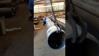 大型亜鉛メッキ管のハンドリング工程