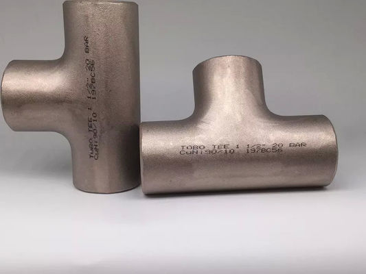 C70600 Copper Nickel Equal Tee Butt Weld Pipe Fitting CuNi 90/10 Marine Seawater Seamless Construction