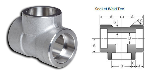 ANSI B16.9 Forged Pipe Fittings Socket Welding Tee DN 6'' * 3'' SCH 40