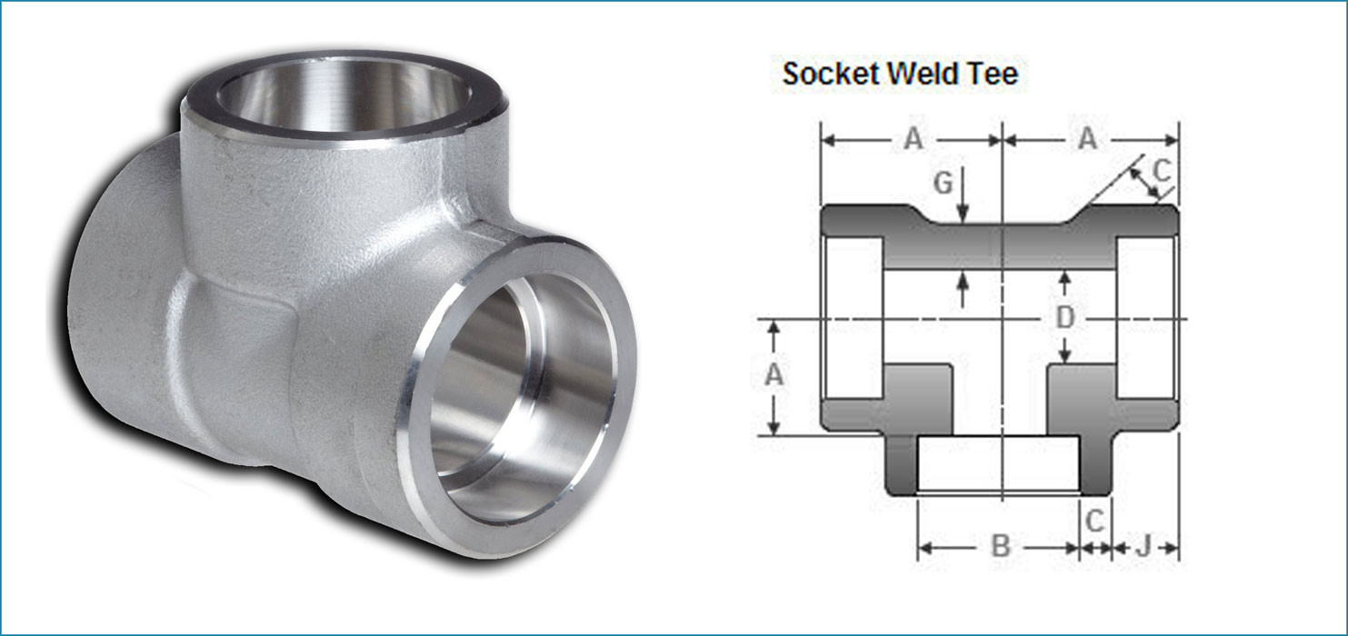 ANSI B16.9 Forged Pipe Fittings Socket Welding Tee DN 6'' * 3'' SCH 40