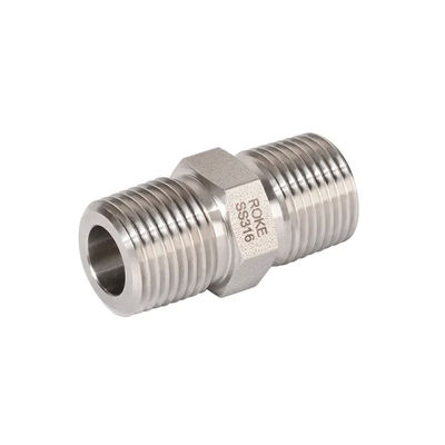 Stainless Steel Forged Pipe Fittings NPT/BSPT Male Thread Connectors Hex Nipple