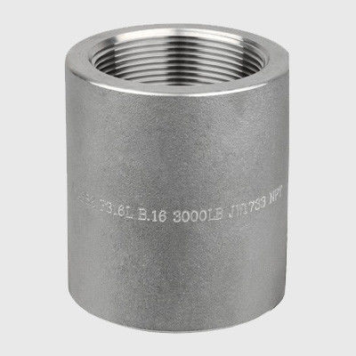 Forged Steel Pipe Fitting Female Threaded Coupling Duplex Stainless Steel Class 3000