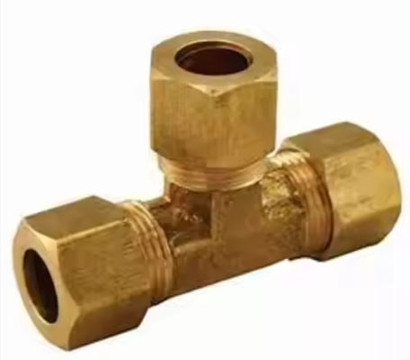 ANSI Multinational Standard Brass Tee Fittings Copper Multifunctional Coupler/Bushing NPT Thread Weld Plumbing Oil Head ﻿