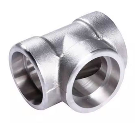 Metal ASTM A815 UNS S31803 Duplex Steel Pipe Fitting ASME B16.11 Forged Tee Socket Welded 2" Equal Tee