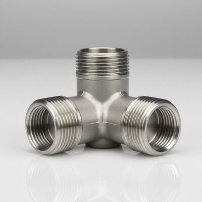 温度定格 1000°F の 3000 Psi ステンレススチール製ティーとねじ端により最適な流量分布を実現