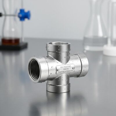 3000 Psi 圧力評価, 1000 ° F 熱耐性,および産業用パイピングのための腐食耐性を持つステンレス鋼ティー